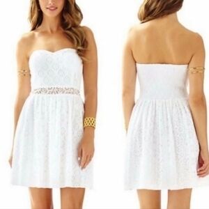 Lilly Pulitzer Brett Dress..White lace strapless dress. New with tags!
